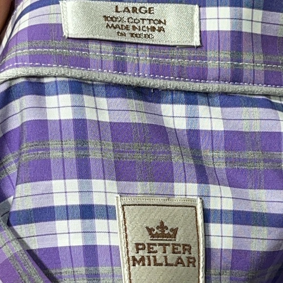 Peter Millar Purple Plaid Button Down Long Sleeve Dress Shirt - Picture 9 of 9